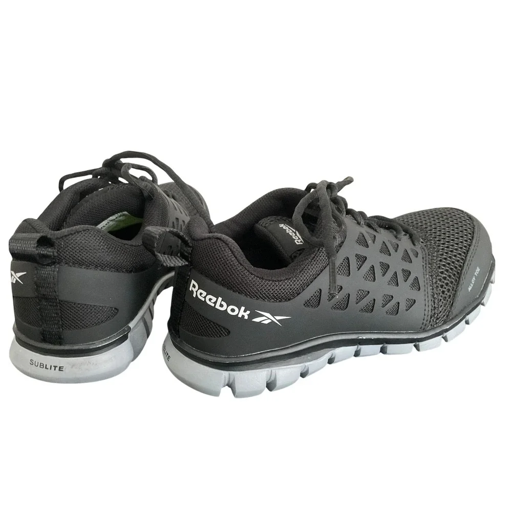 Reebok Work Sublite Cushion RB4041 Mens 6 Black Alloy Toe Safety Shoes EH